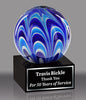 Blue Wave Globe Art Glass Award [AGJ55-5]