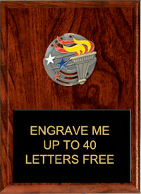 8"x10" Victory (torch) Dimensional Color Plaque [PEM8-VY]