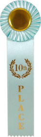 10th Place Single Streamer Rosette Ribbon [R10R1-10TH]