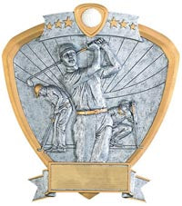 Golf Sport Legend Shield Resin Trophy - Male [RSLS-GLM]
