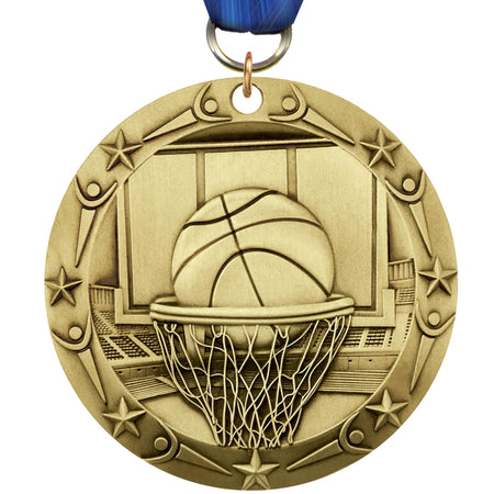 3" Basketball World Class Medal [MSWC3-BK]