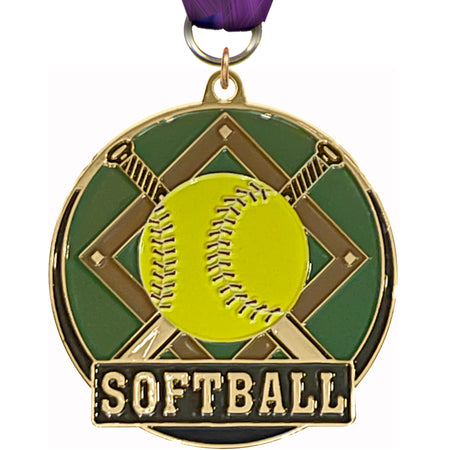 Softball Enameled Medal [M2EP-SB]