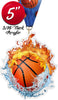 Basketball Fire & Water Colorix-M Acrylic Medal [MACR5-FW-BK-Q]