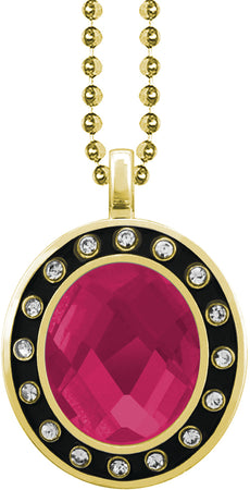Pink Gem Gold Charm [CSOV-16STN-STN-PNK-G]