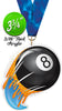 Billiards 8 Ball Splatters Colorix-M Acrylic Medal [MACR375-SPLT-BL8-Q]