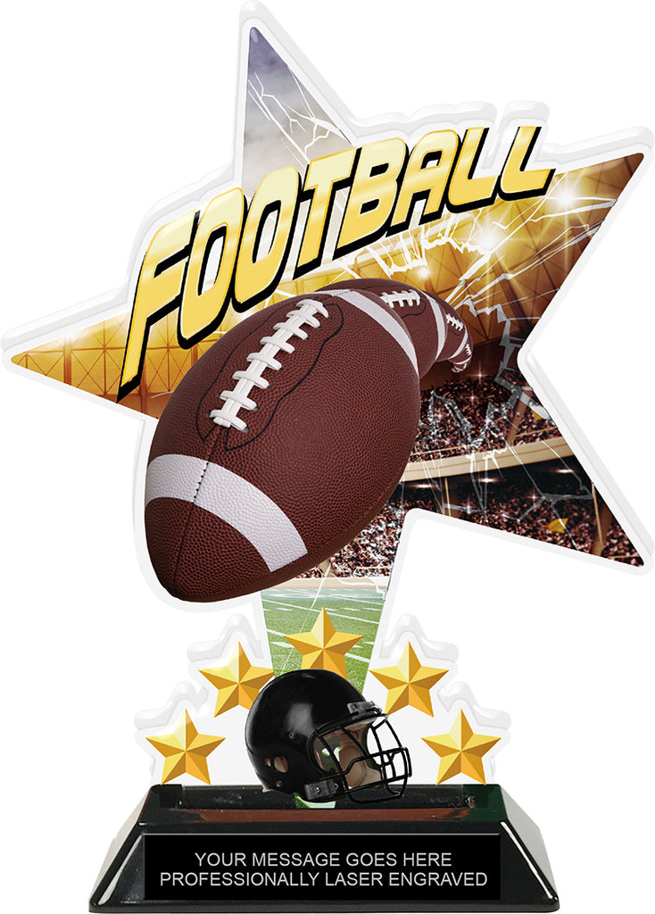 Football Shattered Star Colorix Acrylic Trophy- 8.5 inch [TACR85-STR-FB-Q]