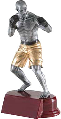 Mixed Martial Arts Pewter & Gold Resin Sculptures on Piano Finish Base