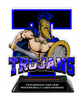 Trojans Mascot Colorix-T Acrylic Trophy- 8.25 inch [TACR8-MSCT-TJN-Q]
