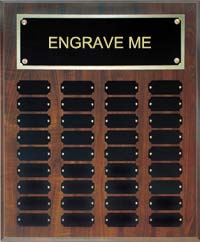 12"x18" Genuine Walnut 36 Plate Perpetual Plaque [PPJ36]