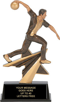 Bowling Male Star Power Resin Trophy - 7" [RSP7-BWM]