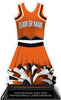 Cheer Uniform Colorix-T Acrylic Trophy - Orange [TACR7-JSY-CH-ORG-Q]