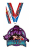 Wrestling Female Colorix-M Acrylic Medal [MACR5-WSF-Q]