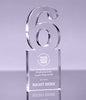 Number 6 Acrylic Award - 6 inch [ATNM-6-6-Q]