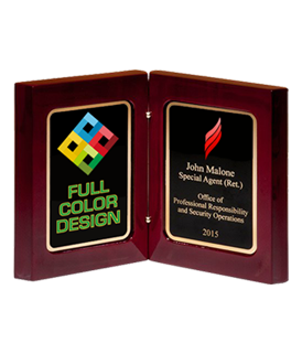 Custom High Gloss Rosewood Stained Book Award [PTBK-5-FC]