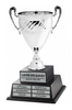 Silver-Plated Italian Metal Perpetual Trophy Cup on Twin Tier Solid Wood Base 22