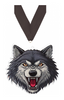 Wolf Mascot Colorix-M Acrylic Medal [MACR375-WLF-Q]