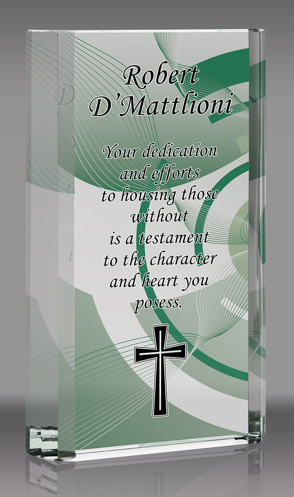 Custom Crystal Block Award with Beveled Sides [CF465-9-FC-X]