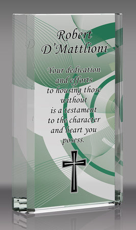 Custom Crystal Block Award with Beveled Sides [CF465-9-FC-X]