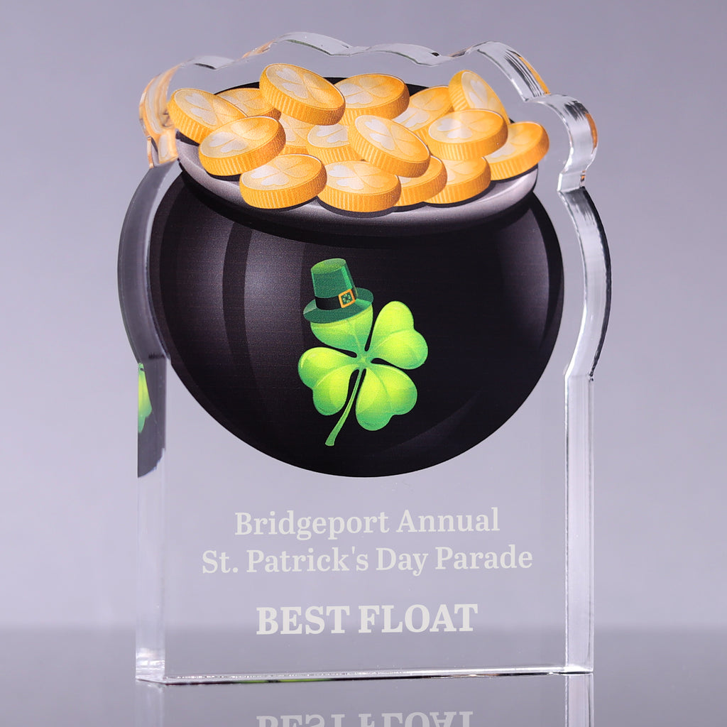 St. Patrick's Day Pot of Gold Acrylic Awards