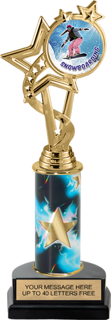EXCLUSIVE Color Insert Trophy w/ Column on Marble Tone Base [THSi12-TD]