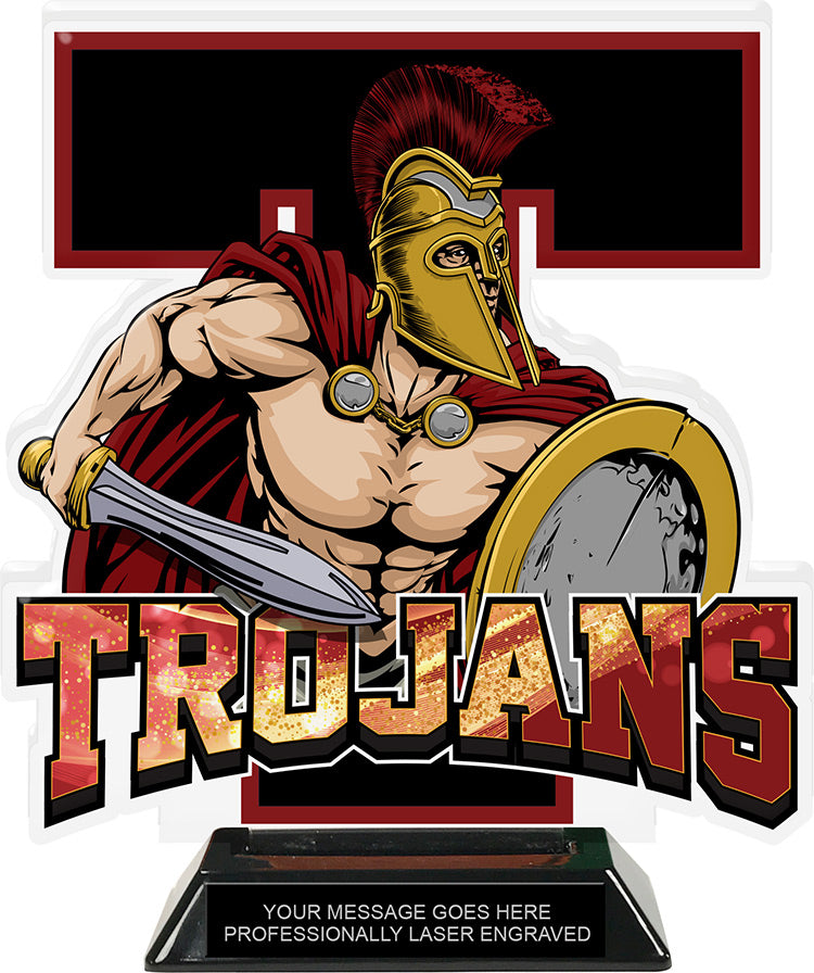 Trojans Mascot Colorix-T Acrylic Trophies