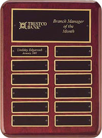 9"x12" Rosewood Stained Piano Finish 12 Plate Perpetual Plaque [TD3760]