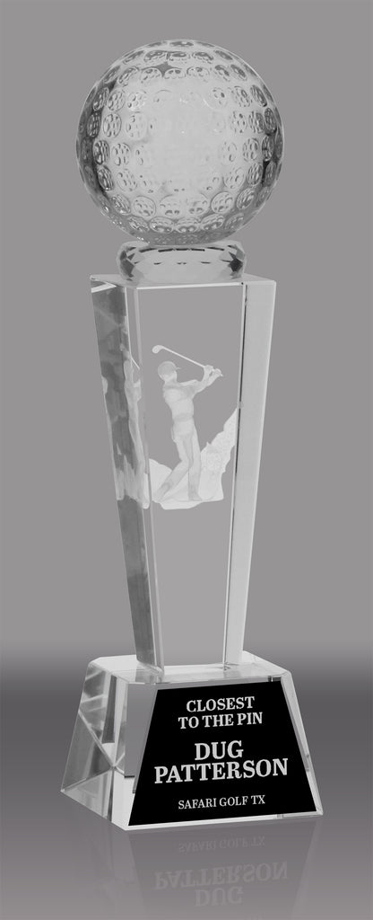 Golf Male 3D Laser Crystal Trophy [CRL3D-GLM]