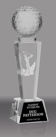 Golf Male 3D Laser Crystal Trophy [CRL3D-GLM]