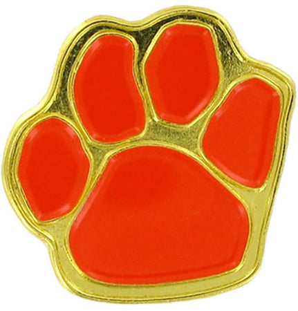 Orange Enameled Paw Print Pin [PCM-PAW-ORG]