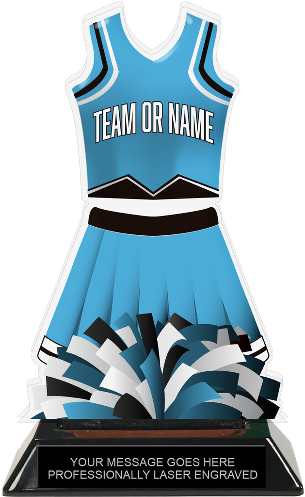 Cheer Uniform Colorix-T Acrylic Trophy - Light Blue [TACR7-JSY-CH-LTBLU-Q]