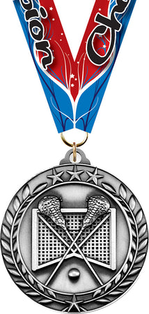 Lacrosse Dimensional Medal- Silver [MSW2-LC-S]