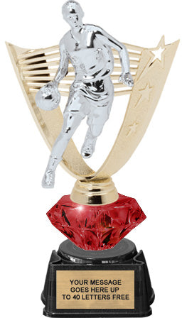 Basketball Female Diamond Riser Victory Backdrop Trophy [TDRRGVYB-9-BKF]