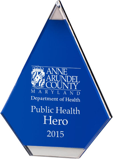 Flame Series Blue Acrylic with Silver Mirror Accents [AT708-9]