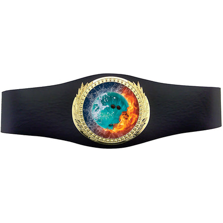 40 inch Bowling Champion Award Belt - Fire & Water [CSAB3-FNW-BW]