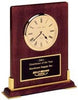 Rosewood Stained Desktop Clock with Gold Metal Accents [CLRS]