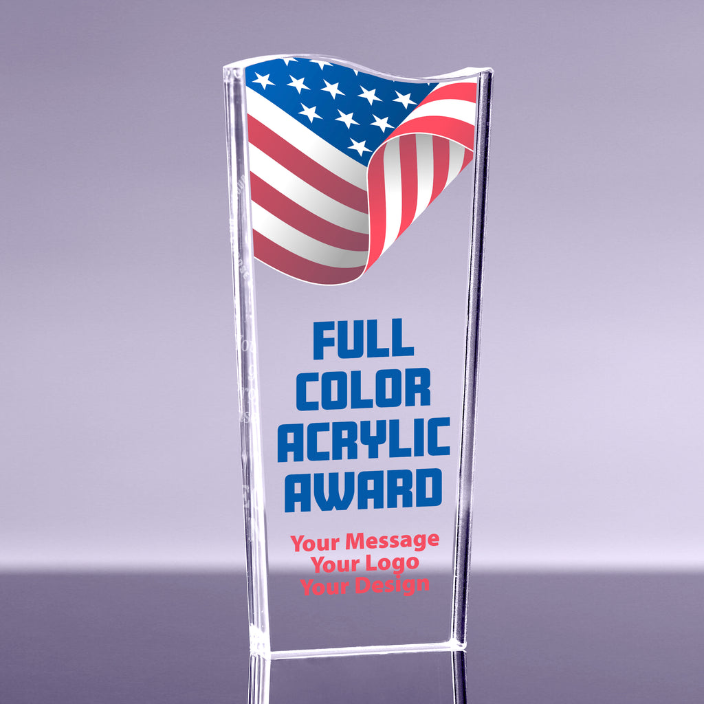 1 inch Thick Acrylic Tidal Wave Awards - Color