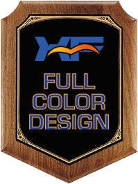 American Walnut Shield Shaped Plaques - Color