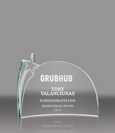 Shooting Star Jade Crystal Crescent- 6x8 inch [GJM312B]