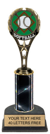 Softball Painted Metal Sport Theme Trophy [PMT9-SB]