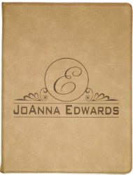 Light Brown Leatherette Portfolio with Notepad [PJ912-185]