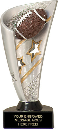 Football Banner Resin 3D Sport Trophy - 7 inch [RJBAN7-FB]