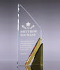 Optical Crystal Peak Award with Gold Corner Base [CM78-GLD]
