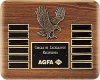 American Walnut Perpetual Plaque 13"x10.5" with Eagle Casting [TD2296]