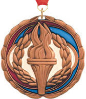 Victory Torch Epoxy Color Medal - Bronze [MEC2-VY-B]