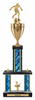 Two-Post Trophy w/ Rectangle/Oval Center Column w/ Cup [T3MC8]