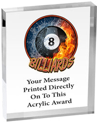 Billiards Vibrix Acrylic Award [A45BV-BL]
