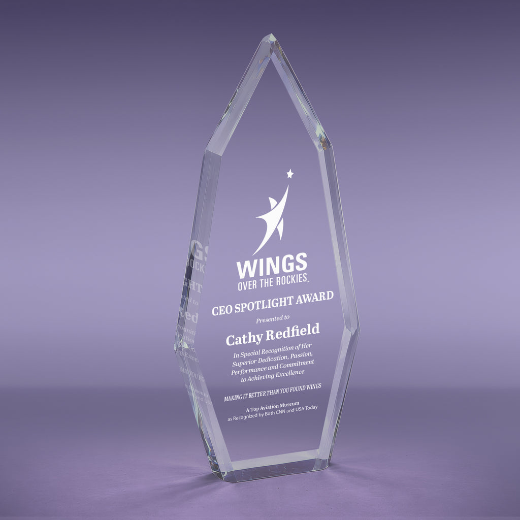 Multi Bevel Brilliance Aspire to Greatness Acrylic Award - 10 inch [ATMBASP-10]