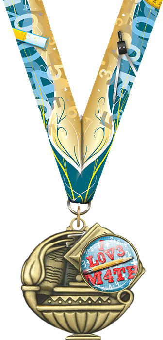 2" I love Math Insert Academic Medal [MAP2-i-LVMT]