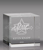 Crystal Straight Cube Paperweight Award - 2.375 inch [CCUB-MED-X]