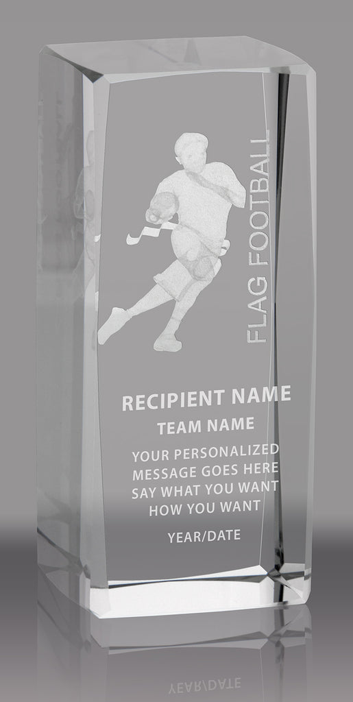 Flag Football 3D Laser Sport Crystal [CMSPRT-FLGFB]